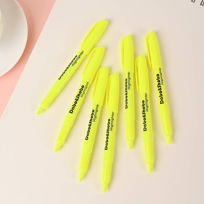 Dabo&Shobo Yellow highlighter, 60 Pack -bright color, chisel tip, for Adults Highlighting in the Home School Office …-DeskLoop Office
