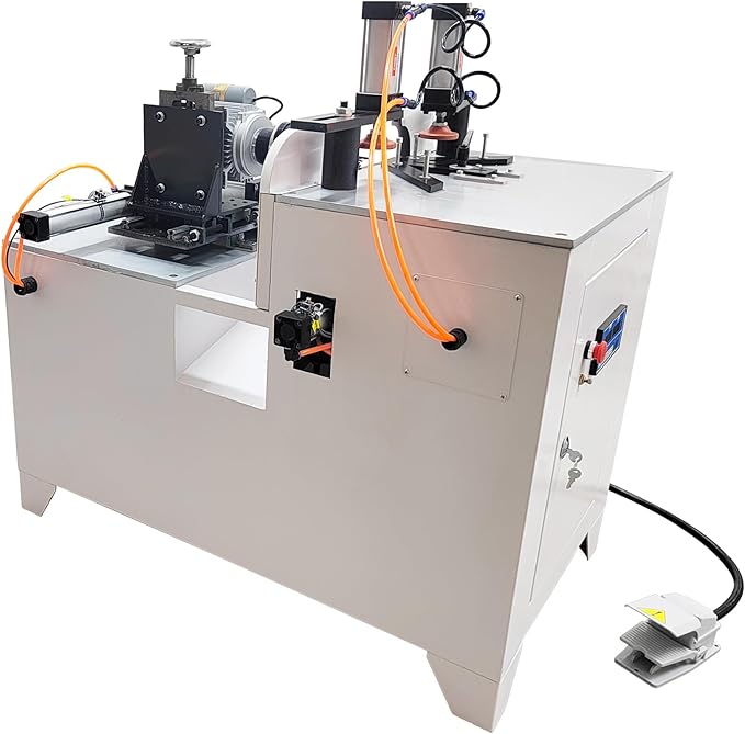 45° Corner Cutting And Punching Machine 220V 5-40mm Drilling Depth with 2 Spindles 8-inch Alloy Saw Blade Woodworking Drilling Tool for Wood Aluminum 1.5KW-DeskLoop Office