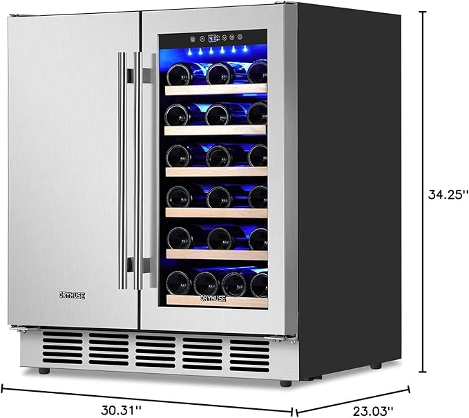 30" Stainless Steel Wine & Beverage Refrigerator - Dual Zone, Built-in/Freestanding with Upgraded Cooling - 30 Bottles & 110 Cans Capacity-DeskLoop Office