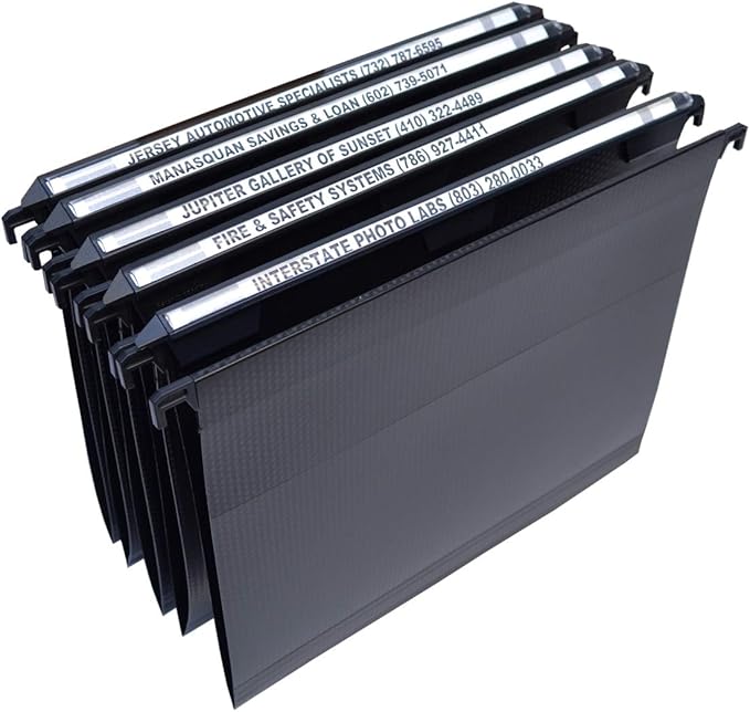 Ultimate Office MagniFile Hanging File Folders (Black, V-Base Letter, Set of 5)-DeskLoop Office