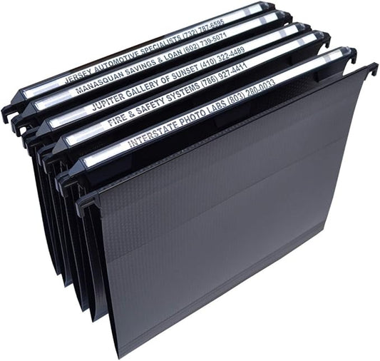 Ultimate Office MagniFile Hanging File Folders (Black, V-Base Letter, Set of 5)-DeskLoop Office