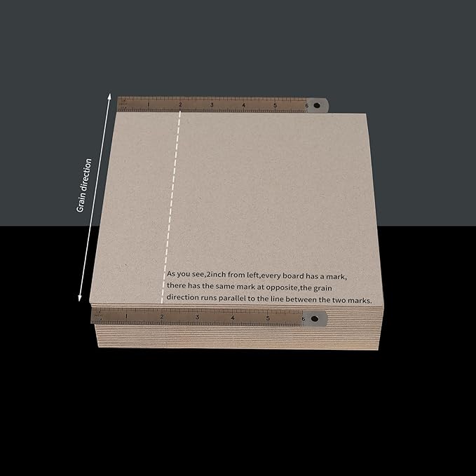 25 Pcs Book Board, Binder Board, Cover Board, Heavy Duty Chipboard for Book Binding, DIY Cardboard (Gray, 8 x 8 Inch 80PT)-DeskLoop Office