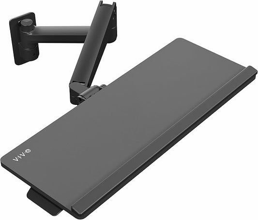 VIVO Sit-Stand 24 Inch Pneumatic Spring Keyboard and Mouse Tray Wall Mount, Counterbalance Height Adjustable Typing Platform, Ergonomic Tilt, Black, MOUNT-KB35C-DeskLoop Office