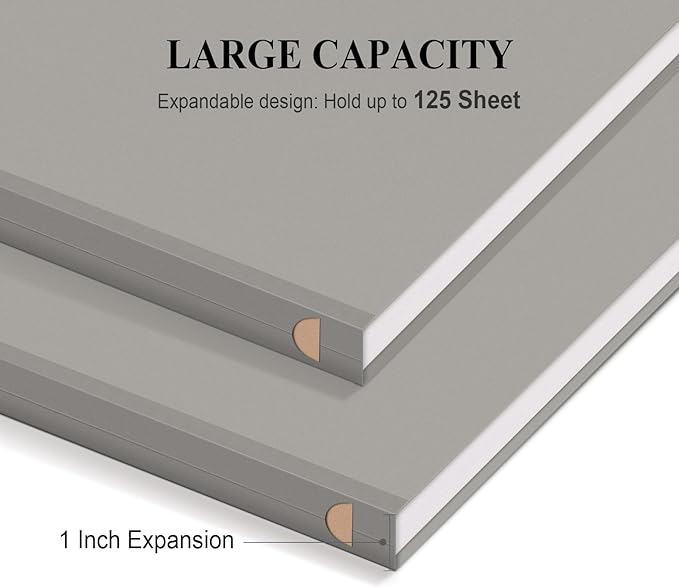 ViVin Hanging File Folders, 1/5-Cut Adjustable Tabs with 24 Per Box, 1 Inch Expansion, 24 Pack Letter Size Hanging File Folders, Designed for Office Home School Filing Cabinet(Gray)-DeskLoop Office