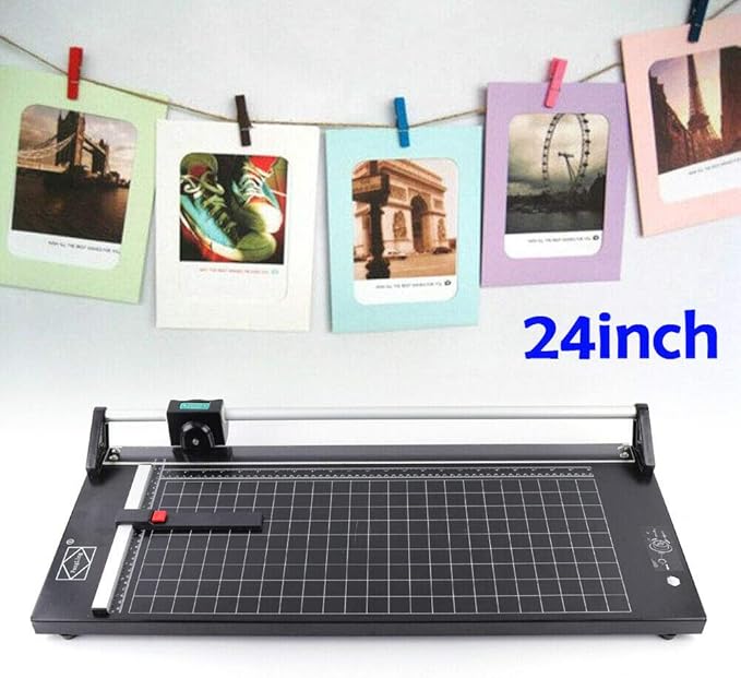 24Inch Rotary Trimmer Paper Cutter,Manual Paper Cutters Trimmers Photo Paper Cutter with Automatic Paper Weighting,Self-Sharpening for Craft Paper, Card Stock and Office Paper-DeskLoop Office