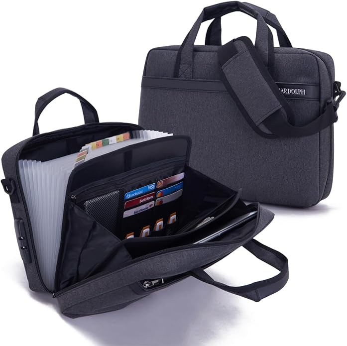 BARDOLPH Heavy Duty Accordian File Organizer with Handle-DeskLoop Office