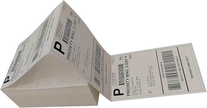 4x6 (100x150mm) Fanfold Direct Thermal Shipping Labels (8 Stacks | 4000 Labels)-DeskLoop Office