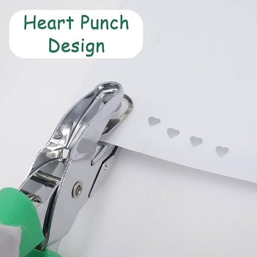 Handheld Heart Shape Hole Punch, 1/4 Inch Hole Size, Craft Paper Puncher, Single Pack, Ideal for DIY Projects and Office Use-DeskLoop Office