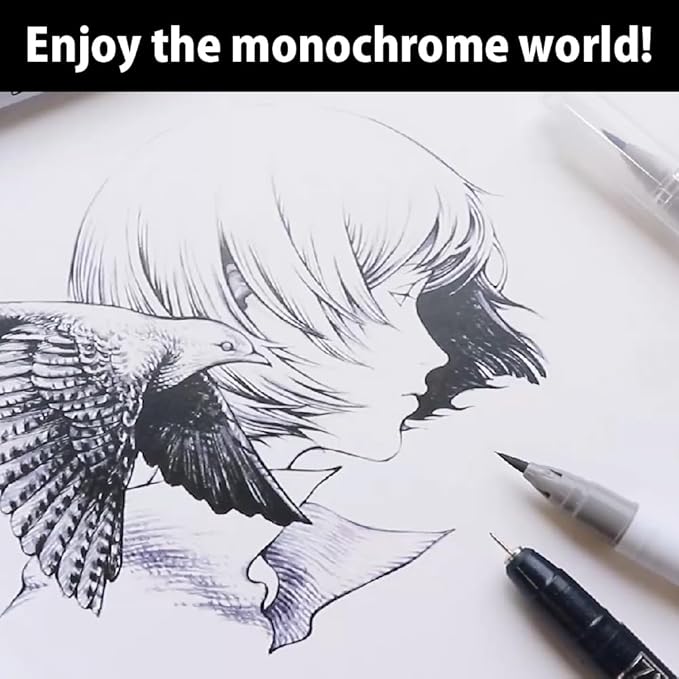 Kuretake Zig Inktober pen set, for Illustration, Manga Drawing, Lettering and Calligraphy, Professional Artist, Made in Japan (Special 24(6pcs.))-DeskLoop Office