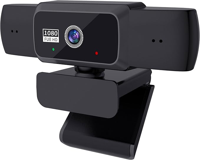 1080P Webcam, Compatible with PC/Laptop/Mac, Computer Camera with Low-Light Correction, AI Noise-Canceling Microphone, Adjustable Field of View, Built-in Privacy Shutter, Ideal for Meetings (W10)-DeskLoop Office