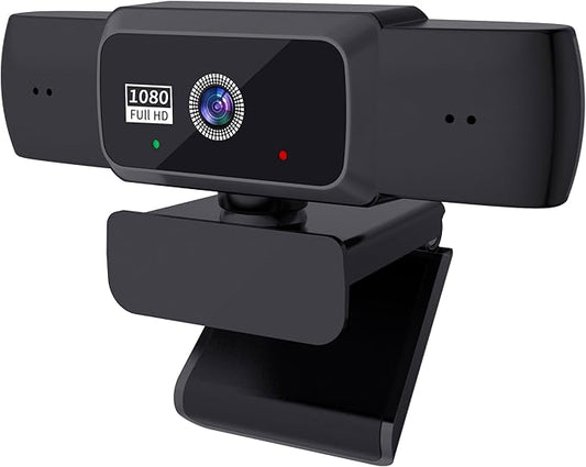 1080P Webcam, Compatible with PC/Laptop/Mac, Computer Camera with Low-Light Correction, AI Noise-Canceling Microphone, Adjustable Field of View, Built-in Privacy Shutter, Ideal for Meetings (W10)-DeskLoop Office