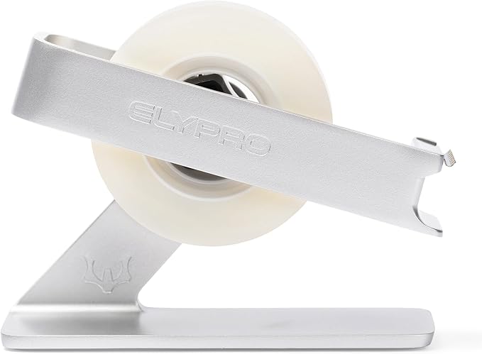 ELYPRO Modern Tape Dispenser for Office Desk - Elegant and Minimalist Design, Heavy Metal Made, Space-Saving, Perfect for Office & Home Use or as a Stylish Gift - Bonus Tape Roll Included (Silver)-DeskLoop Office
