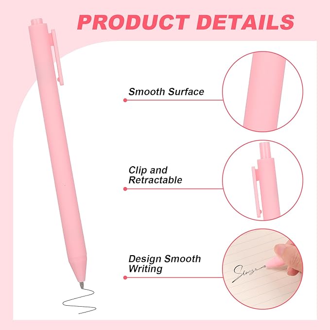 100 Pcs Ballpoint Pens, 1.0 mm Retractable Comfortable Writing Pens Large Capacity Black Ink Ballpoint Pen Set for Teacher Student Office School Home Supplies-DeskLoop Office