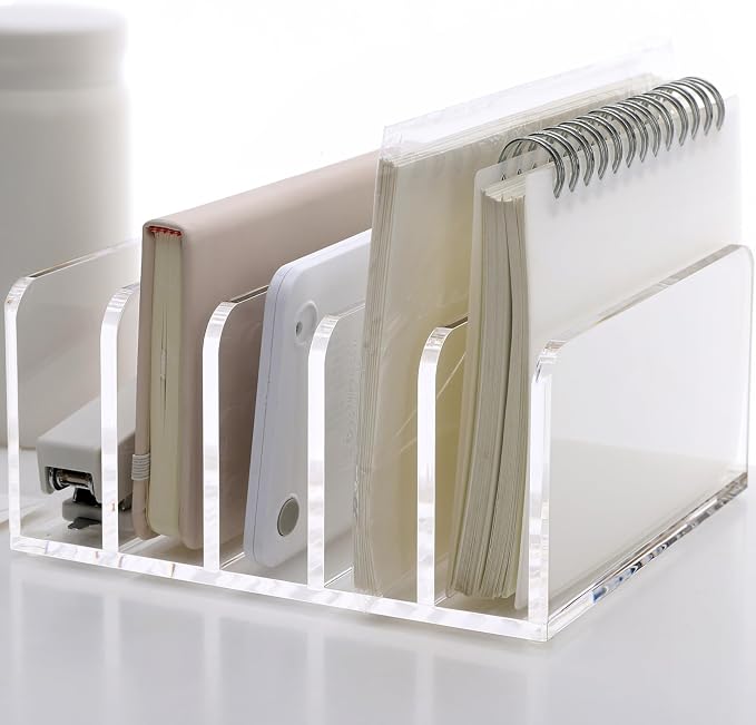 SANRUI 5 Compartments Acrylic Mail Sorter Holder, Vertical Letter Sorter & - Image 9