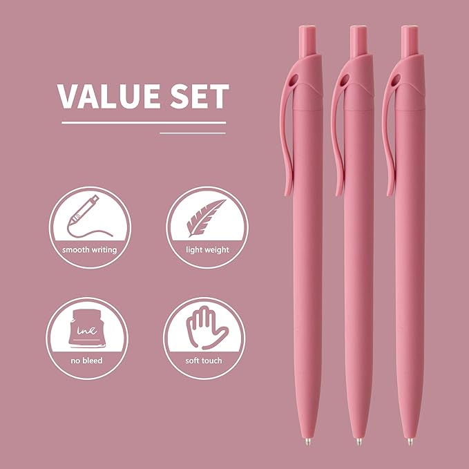 deegtran Pens Bulk, 50 Pack No Bleed Click Pens, Wholesale Retractable Ballpoint Pens, Pen Medium Point, Smooth Ink Pens, 1.0MM Red Ink-DeskLoop Office