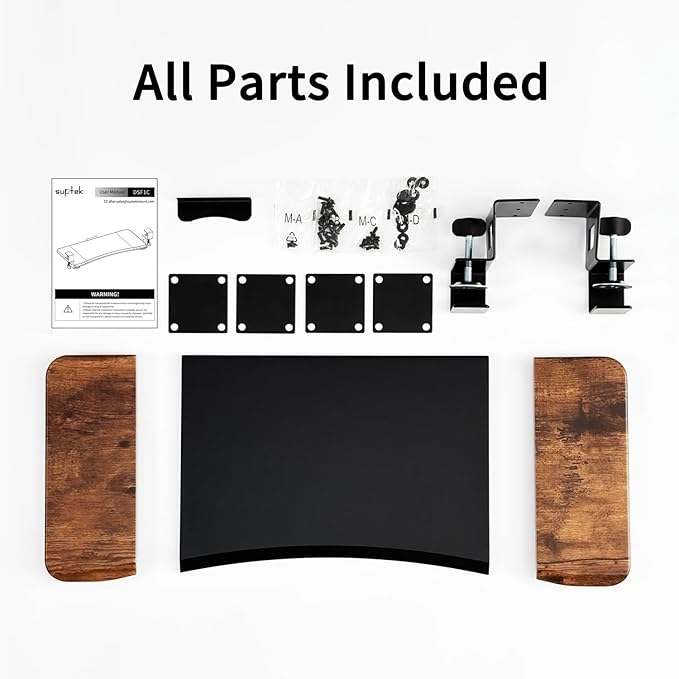 suptek Keyboard Tray Under Desk Pull Out with C Clamp Mount, Computer Keyboard & Mouse Tray, 25.6 (30 Including Clamps) x 11.8 inch Slide-Out Platform Computer Drawer for Typing, DSF1C-DeskLoop Office