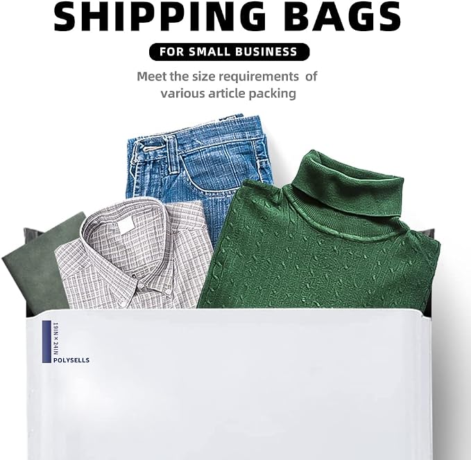 POLYSELLS 100 Pack 19x24 Inch White Poly Mailers Shipping Envelopes, Strong - Image 6