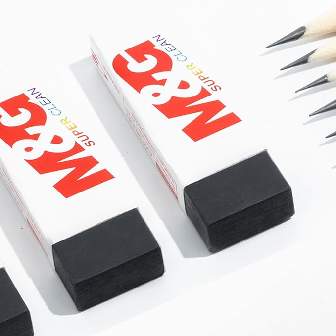 M&G Pencil Eraser for Kids, 20 Pack, Black Erasers Bulk, Erasers for Artists, Drawing Erasers for Sketching, Large Eraser, Pencil Erasers, Art Erasers for Drawing, School Erasers Office Supplies-DeskLoop Office