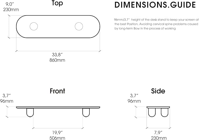 Fenge Monitor Stand Riser, 34 Inch Dual Monitor Riser for Large Monitors, Desk Organizer with Glass Shelf & Solid Wood Legs, Computer Stand for Laptop, TV, PC, Printer, Black-DeskLoop Office