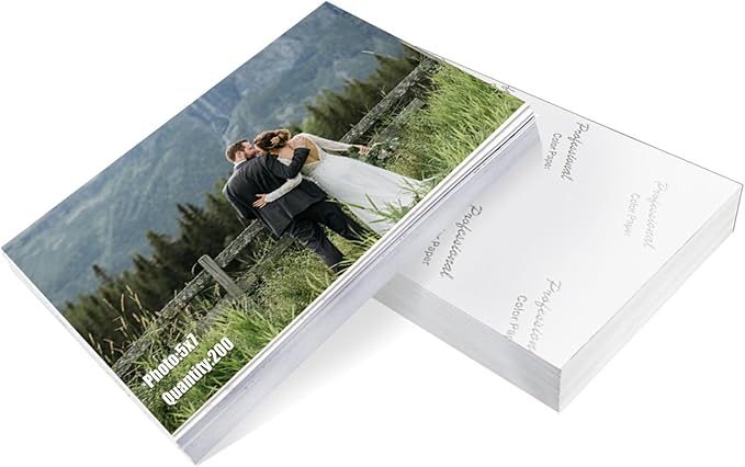 ZBEIVAN 5x7 Photo Paper, Glossy Photo Papers 200 Sheets, 5 x 7 Inkjet Printer Photo Paper for Dye Ink, 200 GSM-DeskLoop Office