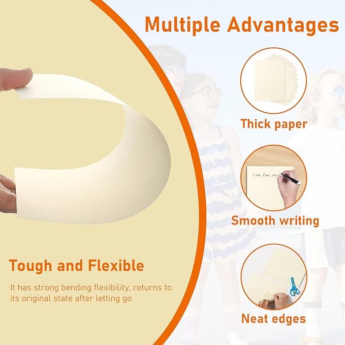28 Sheets Cream Cardstock 8.5 x 11 Ivory Paper, 250gsm/92lb Premium Off White Paper Card Stock for Wedding Invitations, School Crafting, Memus, DIY Card Making, Graduations, Business Cards-DeskLoop Office