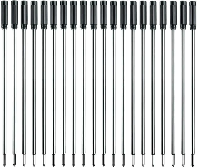 MengRan 4.5'' Ballpoint Pen Refills, Medium Point Pen Refill -Black Ink Pen Refills.Pack of 20 (Black Ink)-DeskLoop Office