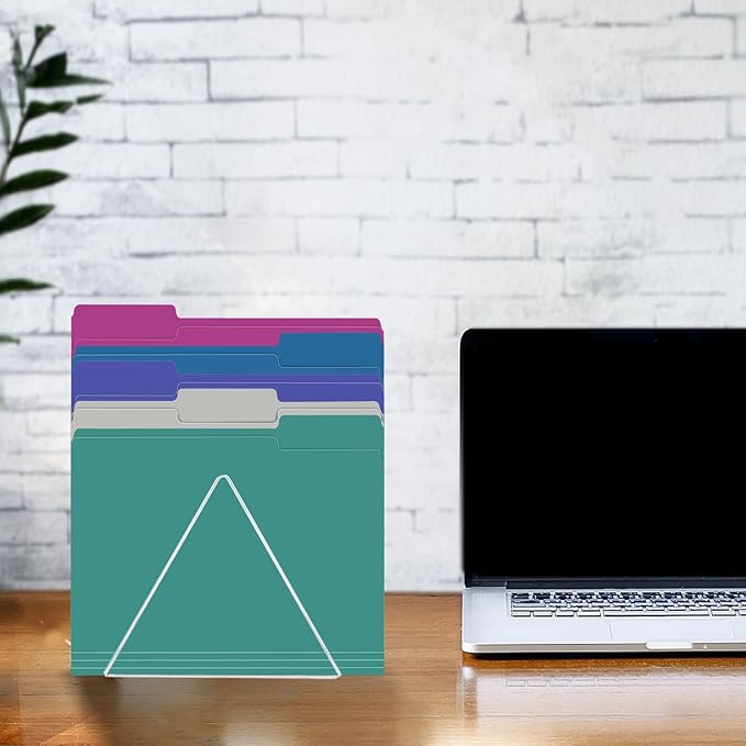 File Folder, RAZCC 150 Pack 1/3 Cut Tab File Folders Letter Size, Colored File Folders for Office Classroom Use, Colored Folders with Tabs, Assorted 5 Colors-DeskLoop Office