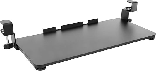Mount-It! Under-Desk Keyboard Tray, Slide-Out Clamp-On Keyboard and Mouse Drawer, 26.4" W x 11.8" D Ergonomic Retractable Platform for Typing, No-Drill Installation, Black-DeskLoop Office