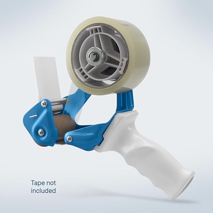 Heavy Duty Metal Frame Tape Gun - 3 Inch Core with Special Ergonomic Handle - Packing Tape Dispenser with Premium Tempered Steel Blade for 2" Tape Rolls-DeskLoop Office