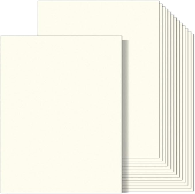 MixTeach 100 Sheets Cream Cardstock 8.5 x 11 Inch Thick Cardstock Paper, 250gsm/92lb Double Sided Cream Card Stock Printer Paper for Cards Making, Crafts, Scrapbook, Invitations, Drawing, Printing-DeskLoop Office