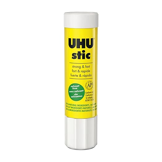 UHU stic, Glue Stick Solvent Free, Washable, Screw on Cap, for School, Crafts, Scrapbooking 1 x 21g Blister, White-DeskLoop Office