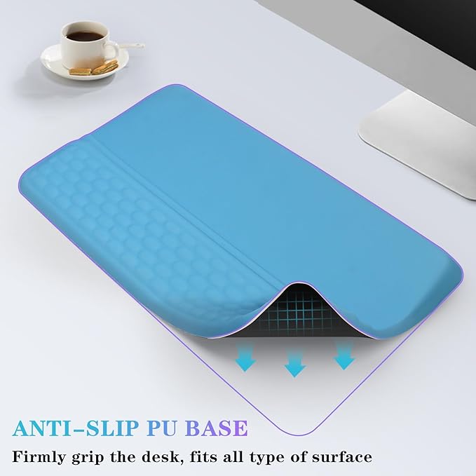 Computer Keyboard Stand with Wrist Rest, Ergonomic Tilted Keyboard Holder - Keyboard Riser with Wrist Pad - Keyboard Tray Support for Office Home - Blue-DeskLoop Office