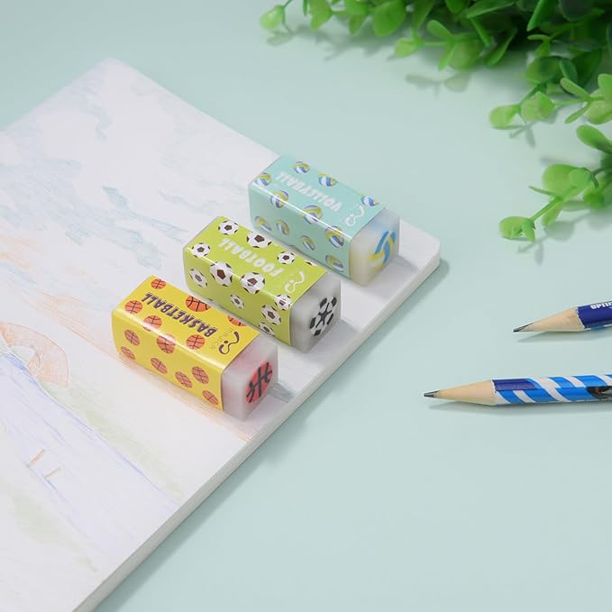 18 Pack Kawaii Ball Erasers for Kids, Colorful Jelly Erasers for School Supplies and Art Projects-DeskLoop Office