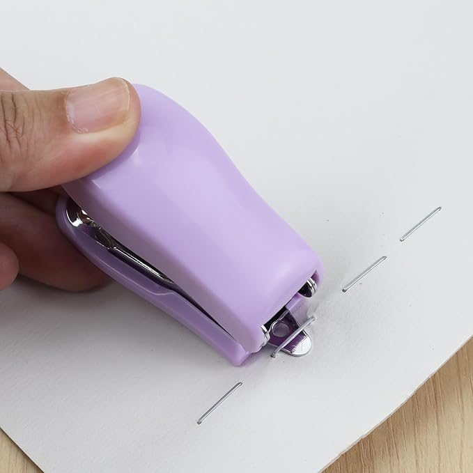 Mini Desktop Stapler Set,20 Sheet Capacity,Includes Built-in Staple Remover and 750PCS No.12 Staples,Small Cute Stapler for Office and School Supplies (Purple)-DeskLoop Office