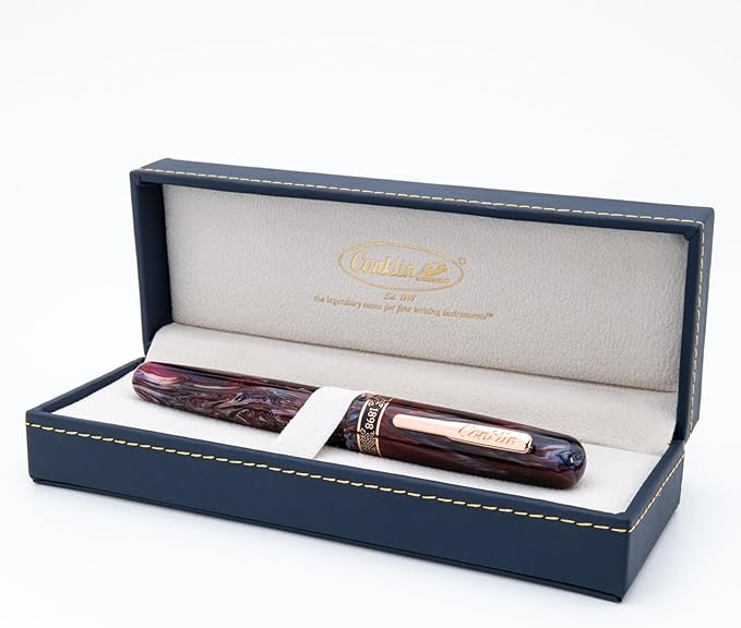 Conklin 1898 Fountain Pen, Misto Purple - 14KT Gold Medium Nib | Unique Resin Pen with 14KT Gold Nib | JoWo Stainless Steel Nib Made in Germany | Ideal Gift for Professionals-DeskLoop Office