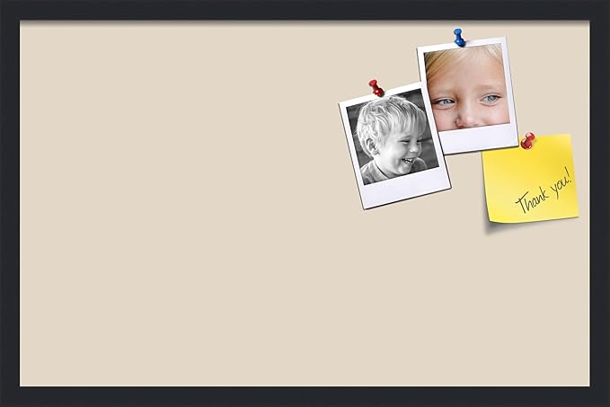 PinPix 28x18 Inch Cork Bulletin Board. This Decorative Framed Pin Board Comes with Desert Pastel Design and a Satin Black Frame. Ideal for Home Office Decor or Message Board (PinPix-1815)-DeskLoop Office