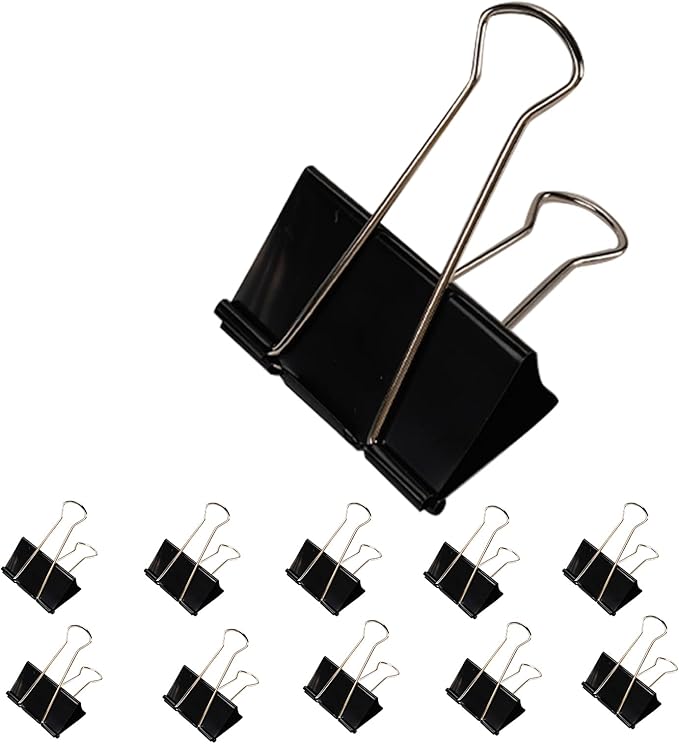 Jumbo Binder Clips 3 Inch - Extra Large Binder Clips 10 Pack, Heavy Duty Office Binder Clips for Paper, Documents, School & Office Supplies (10, 3 inch)-DeskLoop Office