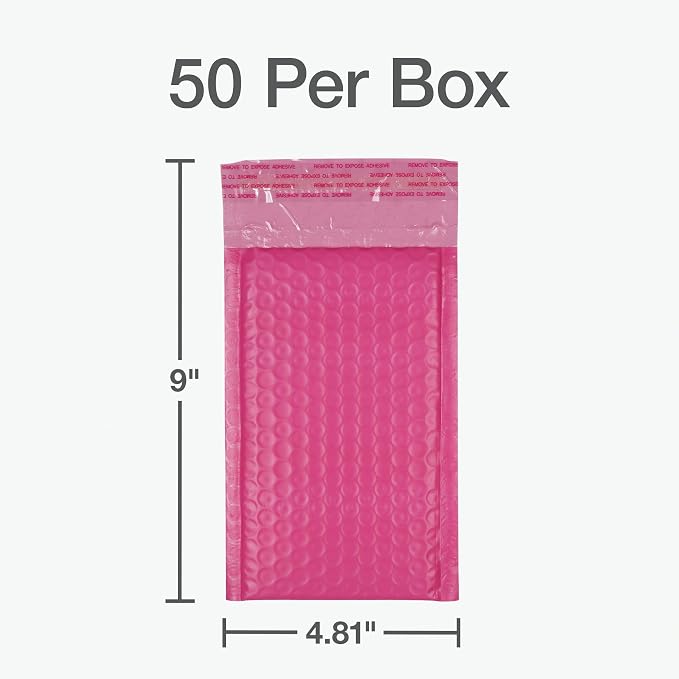 Quality Park Bubble Mailers, 4 x 8 Shipping Envelopes, Small Pink Padded - Image 7