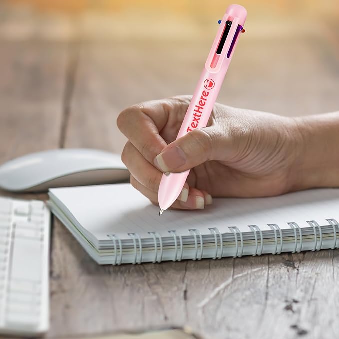Custom 6-In-1 Multicolor Ballpoint Pen 0.5mm Tip Personalized Pens with Text Logo Name Printed Customized Pens Gift for Businesses School Office Employee Exhibition, 1PC-DeskLoop Office