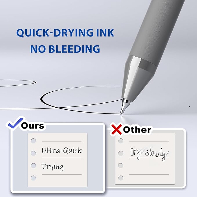 24 Pack Gel Pens Bulk, Black Gel Ink Pens, (0.7 mm) Fine Point Point Pen, Retractable Smooth Writing Pen for Journal Writing,Home Office School Supplies (Black, Red,Blue ink)-DeskLoop Office