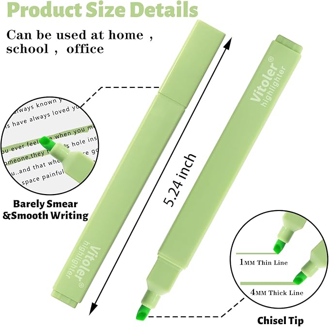 Highlighters Assorted Colors,8pcs Bible Highlighters No Bleed Hghlighter Markers for Journaling Back to School Teacher Supplies Office Supplies-DeskLoop Office