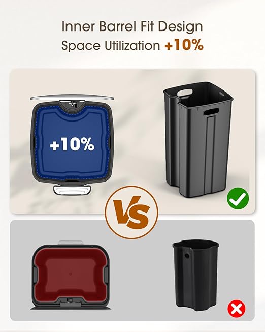 Lovewind Kitchen Trash Can with Lid, 8 Gallon/30 L Footstep Garbage Can for Kitchen Bedroom Home Office, 30 Liter Trash Bin Brushed Stainless Steel Waste Bin with Soft-Close Lid,Silver-DeskLoop Office