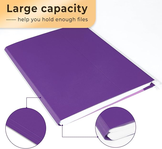 SUNEE 25 Pack Hanging File Folders, Purple Folders, Hanging File Folders Letter Size with 1/5-cut Tabs, Stay Organized for Your Home and Office Bulk File and Documents-DeskLoop Office