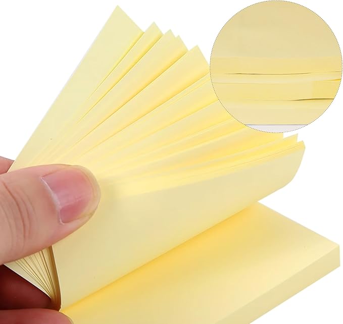 (12 Pads) Large Sticky Notes Yellow 3 x 5in,1200 pcs Self-Stick Notes,100 Sheets/Pad Bright Colors Post Pads,Super Adhesive Sticky Pads Recyclable for Office,Shool,Home,Notebook,Meeting,Clean Removal-DeskLoop Office