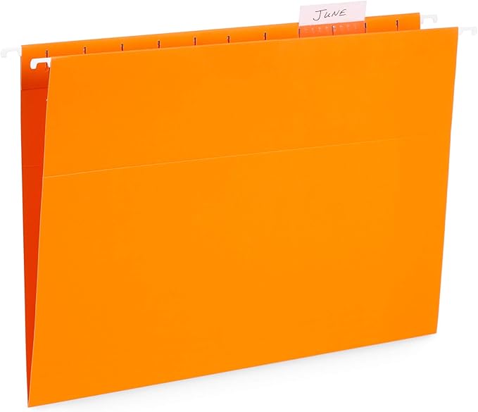 Blue Summit Supplies Hanging File Folders, 25 Reinforced Hang Folders, Designed for Home and Office Color Coded File Organization, Letter Size, Orange, 25 Pack-DeskLoop Office