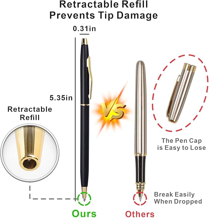 Cambond Black Pens Ballpoint Pens - Black Ink Bulk 1.0 mm Medium Point Smooth Writing Office Pens for Men Women Police Uniform Office Business, 10 Pack (Black)-DeskLoop Office