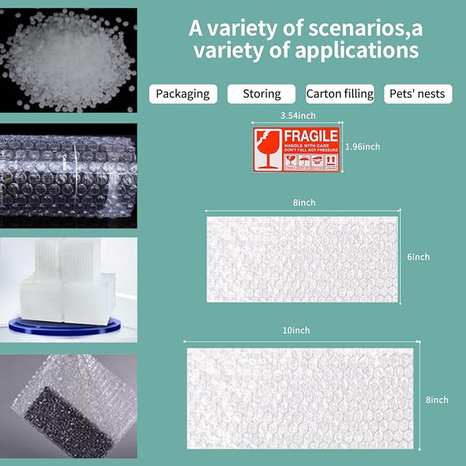 XYH 100 Pcs Bubble Pouches, 6''x8''or 8''x10'' Multiple combinations Bubble Bag for Packing, Which is Anti-Impact Come with Exquisite Sealing Label Storage Packing and Moving.-DeskLoop Office