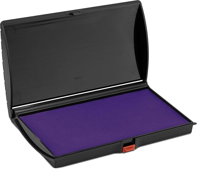 Large Premium Purple Ink Stamp Pad - 3" by 6" - Quality Felt Pad - Case with Closing snap-DeskLoop Office