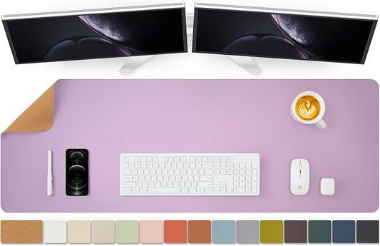 Large Cork Desk Mat - 47.2"x 17" Desk Pad for Office and Home - Ideal for Large Mouse Pad and Desk Mats on Top of Desks(Purple)-DeskLoop Office