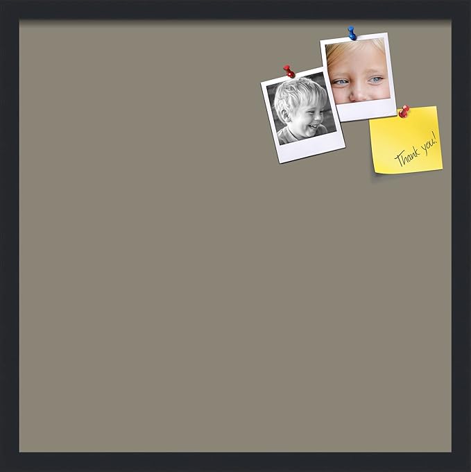 PinPix 22x22 Inch Cork Bulletin Board. This Decorative Framed Pin Board Comes with Pewter Design and a Satin Black Frame. Ideal for Home Office Decor or Message Board (PinPix-1812)-DeskLoop Office